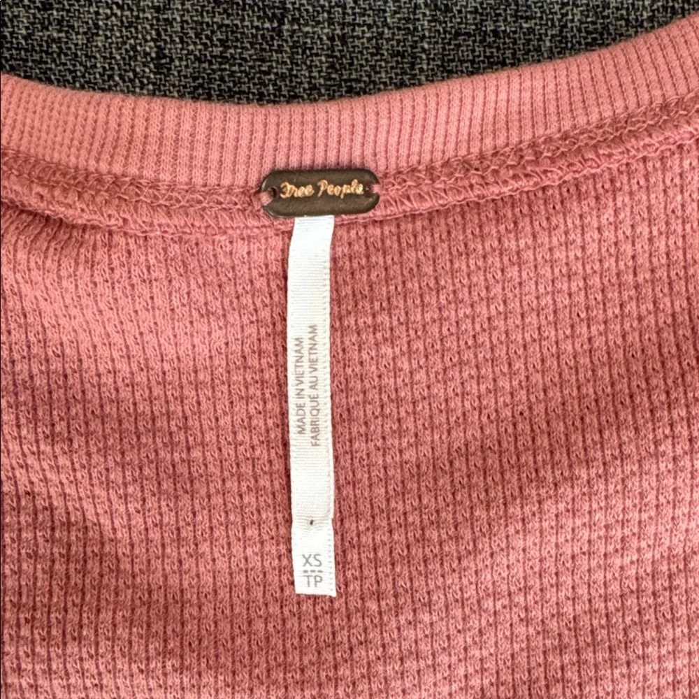 Free People Wear Me Out Top – Lace Cuff Ruched Thermal in Pink